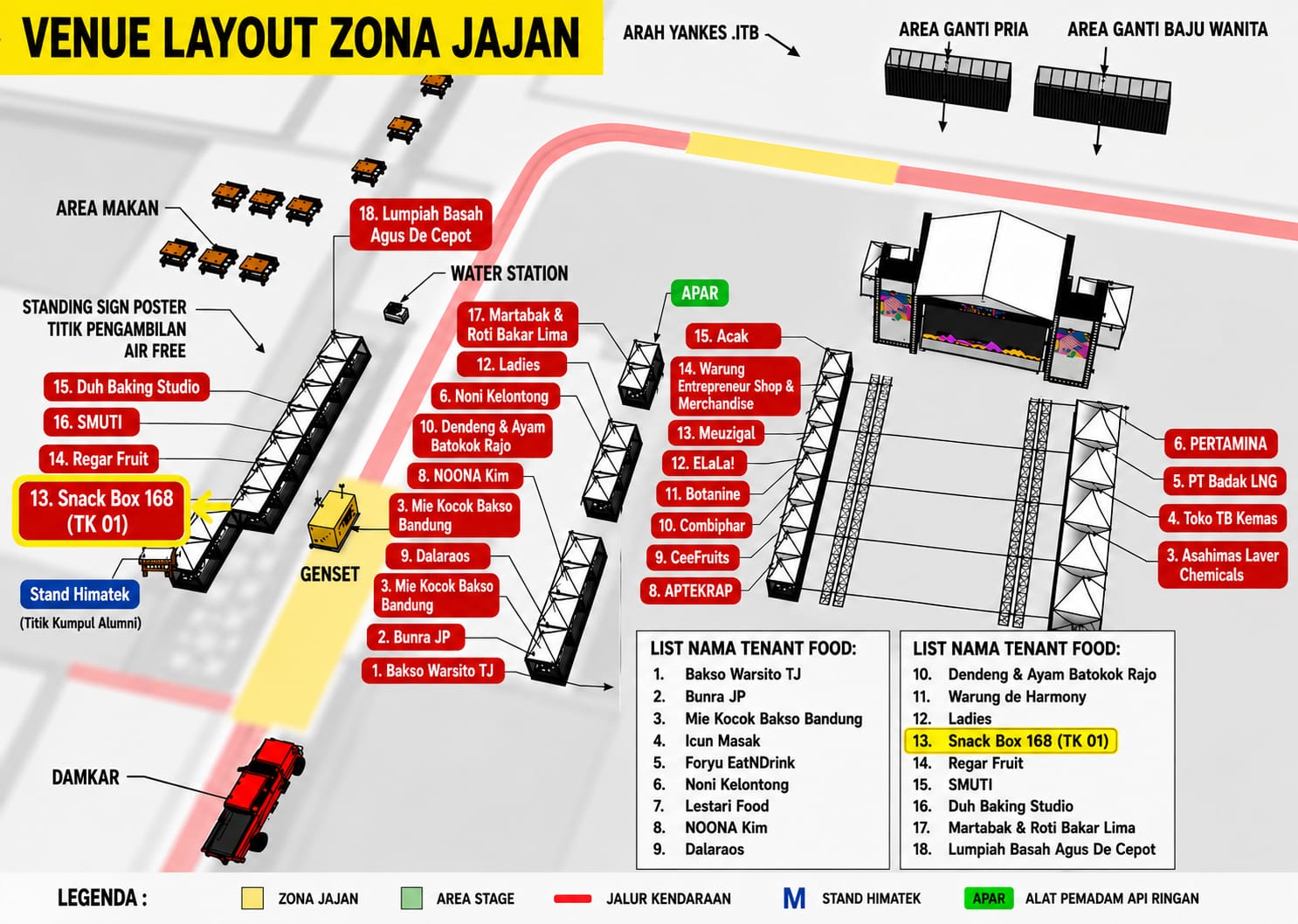 Lokasi Meeting Point HIMATEK — Stand TK 01 / Snack Box 168